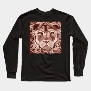 Lion Unique Illustration African Lion’s Graphic Art Big Cats Gifts Long Sleeve T-Shirt